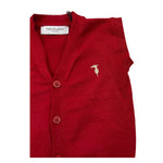 TRUSSARDI gilet tinta unita scollo a v Rosso per Neonato TIA25027 ROSSO TRUSSARDI 