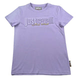 Just Cavalli T-Shirt Girocollo Tinta Unita con Logo per Bambina JGP260\4TS LILLA JUST CAVALLI 