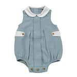 Babidu Pagliaccetto Tinta Unita con Colletto In Contrasto per Neonata 30408 VERDE BABIDU 