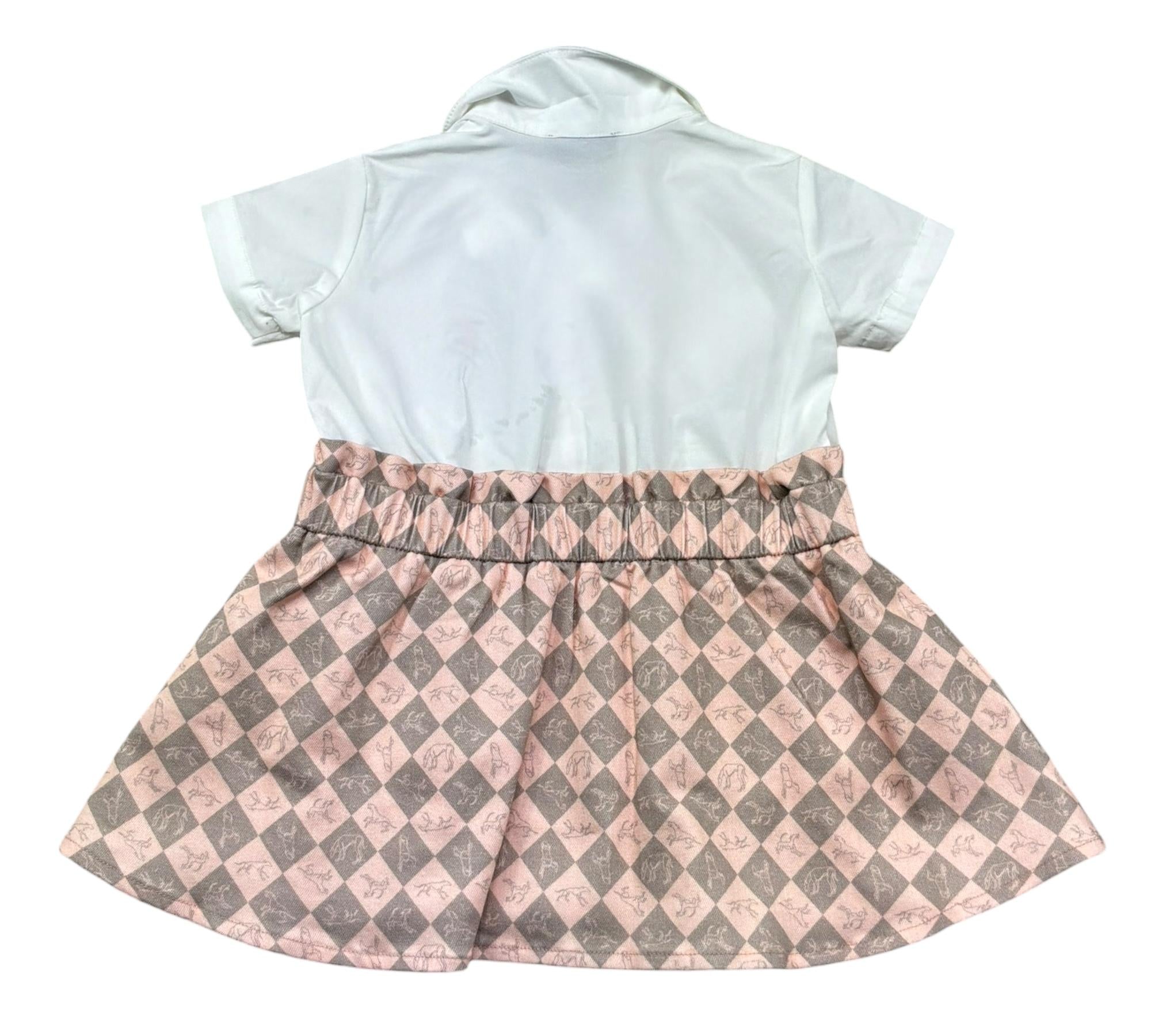 Trussardi Abito Mezza Manica Bicolore per Neonata TIP26133VE BIANCO/ROSA TRUSSARDI 