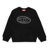 DIESEL felpa chiusa girocollo tinta unita con stampa Nero per Bambino J01787 NERO DIESEL 