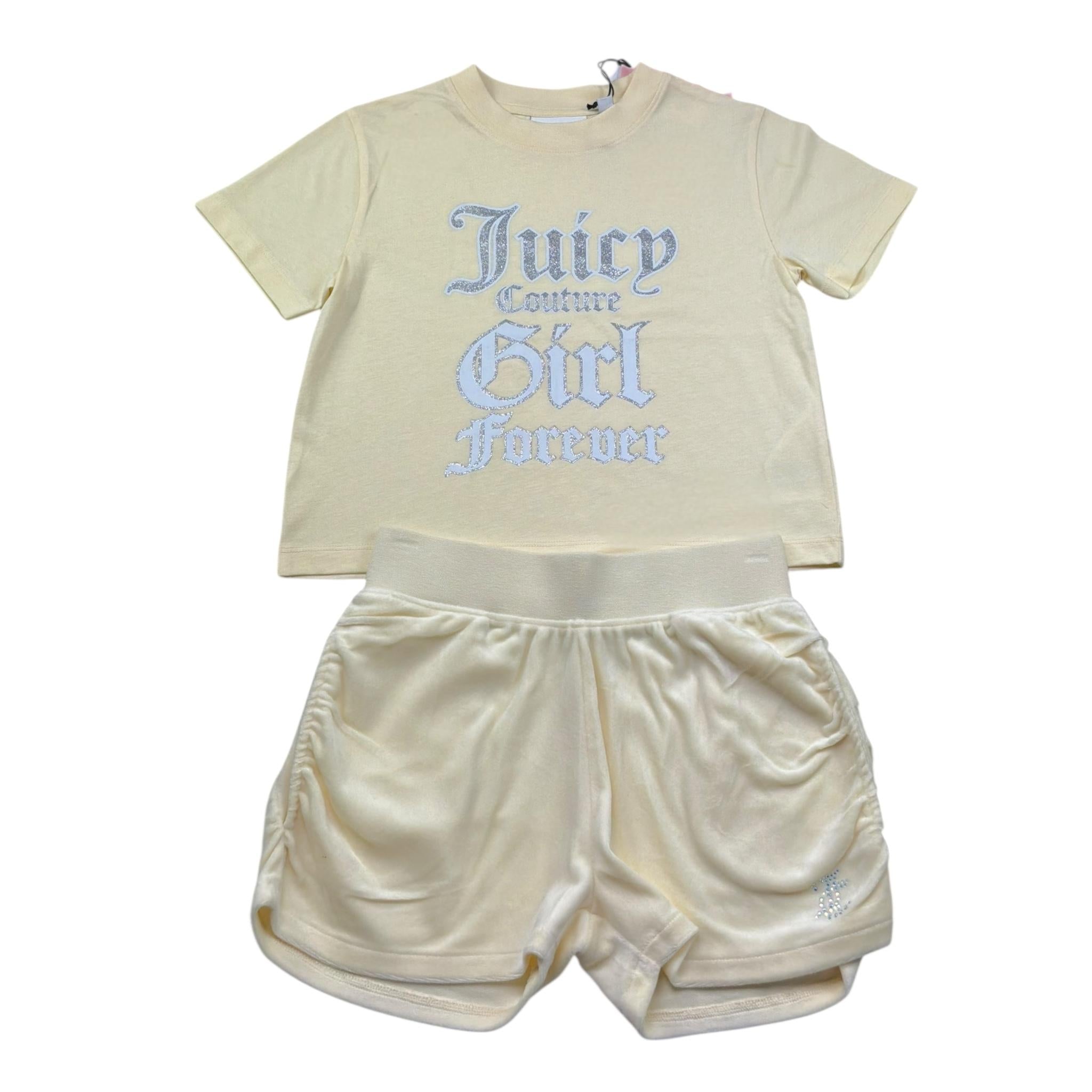 Juicy Couture Completo 2 Pezzi T-Shirt-Short per Bambina JBX6675 GIALLO JUICY COUTURE 