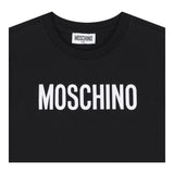 Moschino T-Shirt Girocollo Tinta Unita con Stampe In Contrasto per Neonato MUM04FX NERO MOSCHINO 
