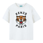 Kenzo T-Shirt Girocollo Tinta Unita con Stampe per Bambina K61137 BIANCO KENZO 
