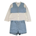 Cua-Cuak Completo 3 Pezzi Camicia-Gilet-Bermuda Azzurro per Bambino 4815 AZZURRO CUA-CUAK 
