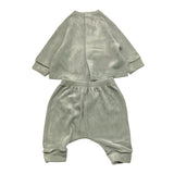 TEDDY E MINOU completo 2pz maglia-pantalone tinta unita in velluto Verde per Neonato I24CP054M0137 VERDE TEDDY E MINOU 