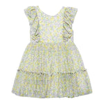 Abel & Lula Abito Tinta Unita con Fantasia Fiori per Bambina 5046 BIANCO ABEL & LULA 