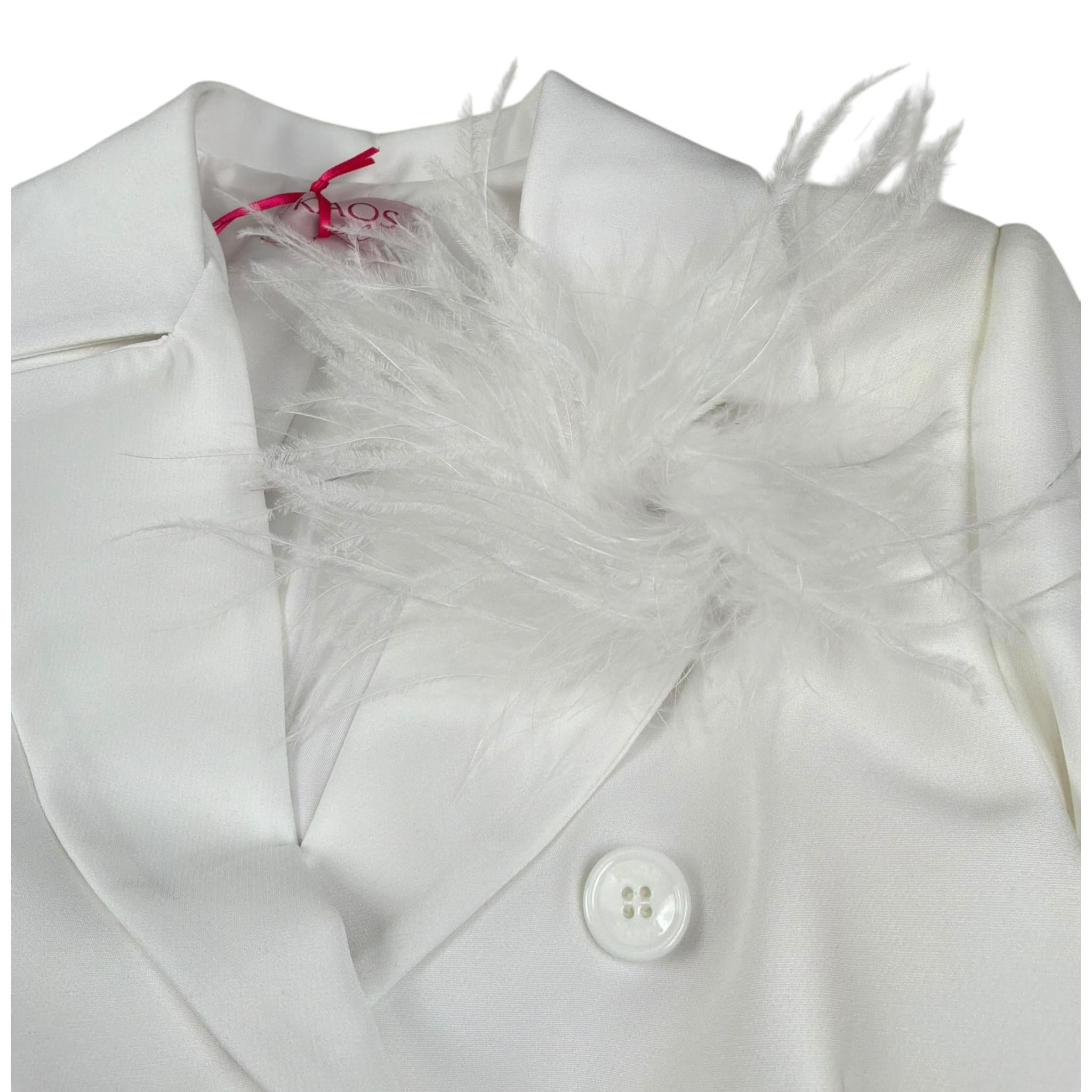 Kaos Giacca Tinta Unita con Applicazione per Bambina KS114 BIANCO KAOS 