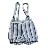 Manuel & Frank Salopette Bicolore con Fantasia A Righe per Neonato MF2338I BIANCO/BLU MANUEL & FRANK 