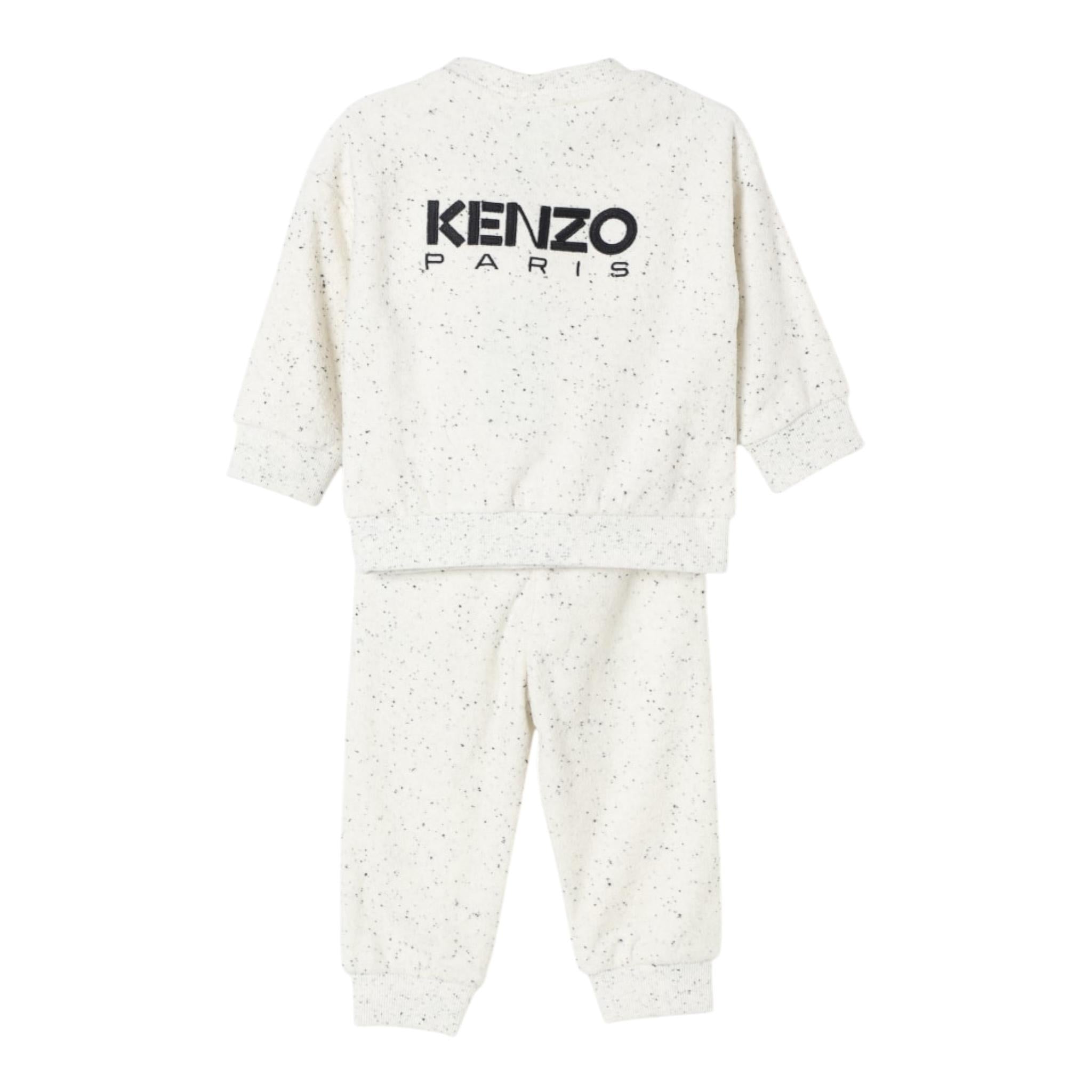 KENZO completo 2pz tinta unita felpa-pantalone Bianco per Neonata K60468N BIANCO KENZO 