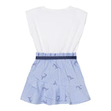 Liu Jo Abito Bicolore con Fantasia A Righe per Bambina KA5049X BIANCO/AZZURRO LIU JO 