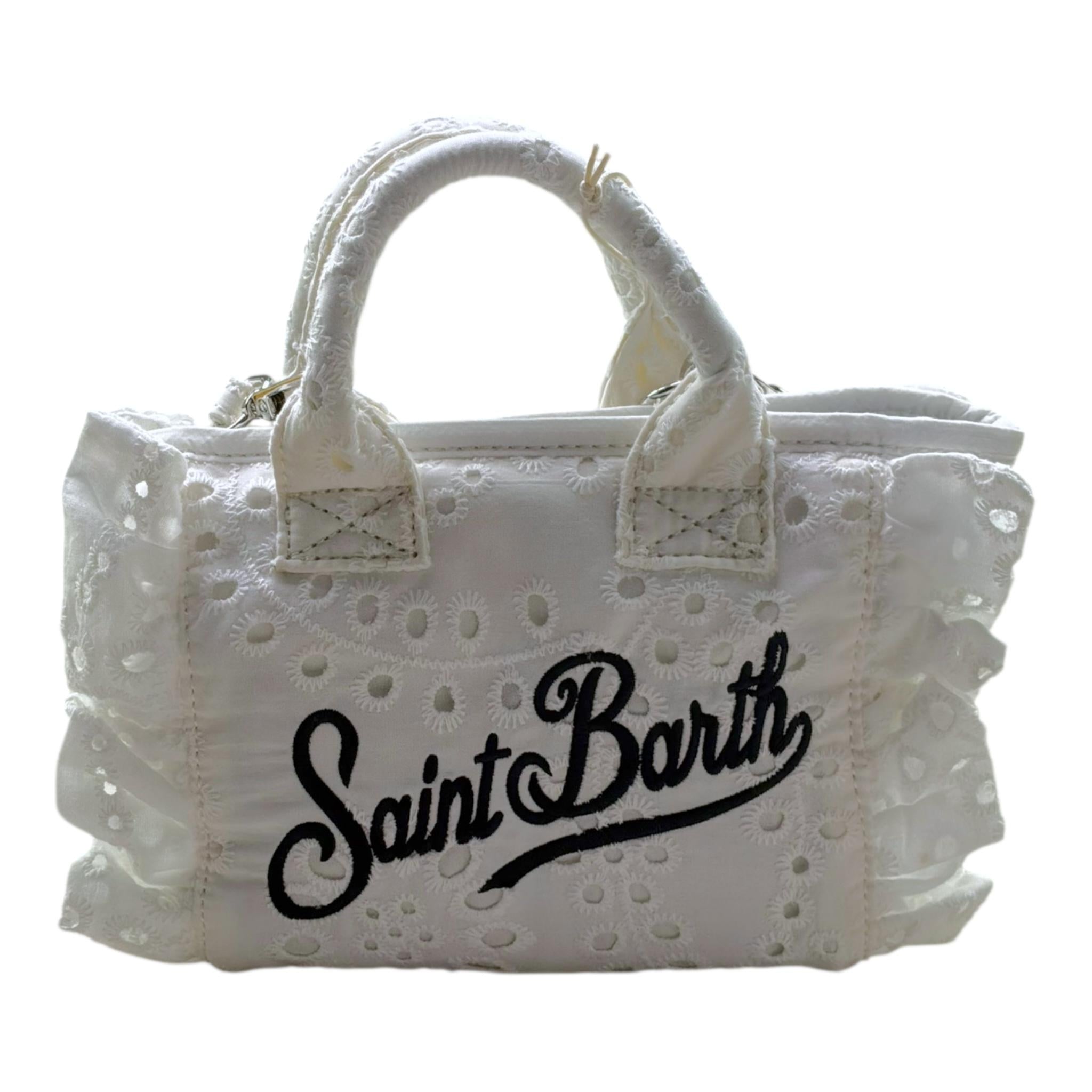 Saint Barth Borsa Tinta Unita con Stampa E Tracolla per Bambina 00434L BIANCO SAINT BARTH 