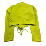 Met Giacca Modello Crop Tinta Unita per Bambina ME299 VERDE MET 