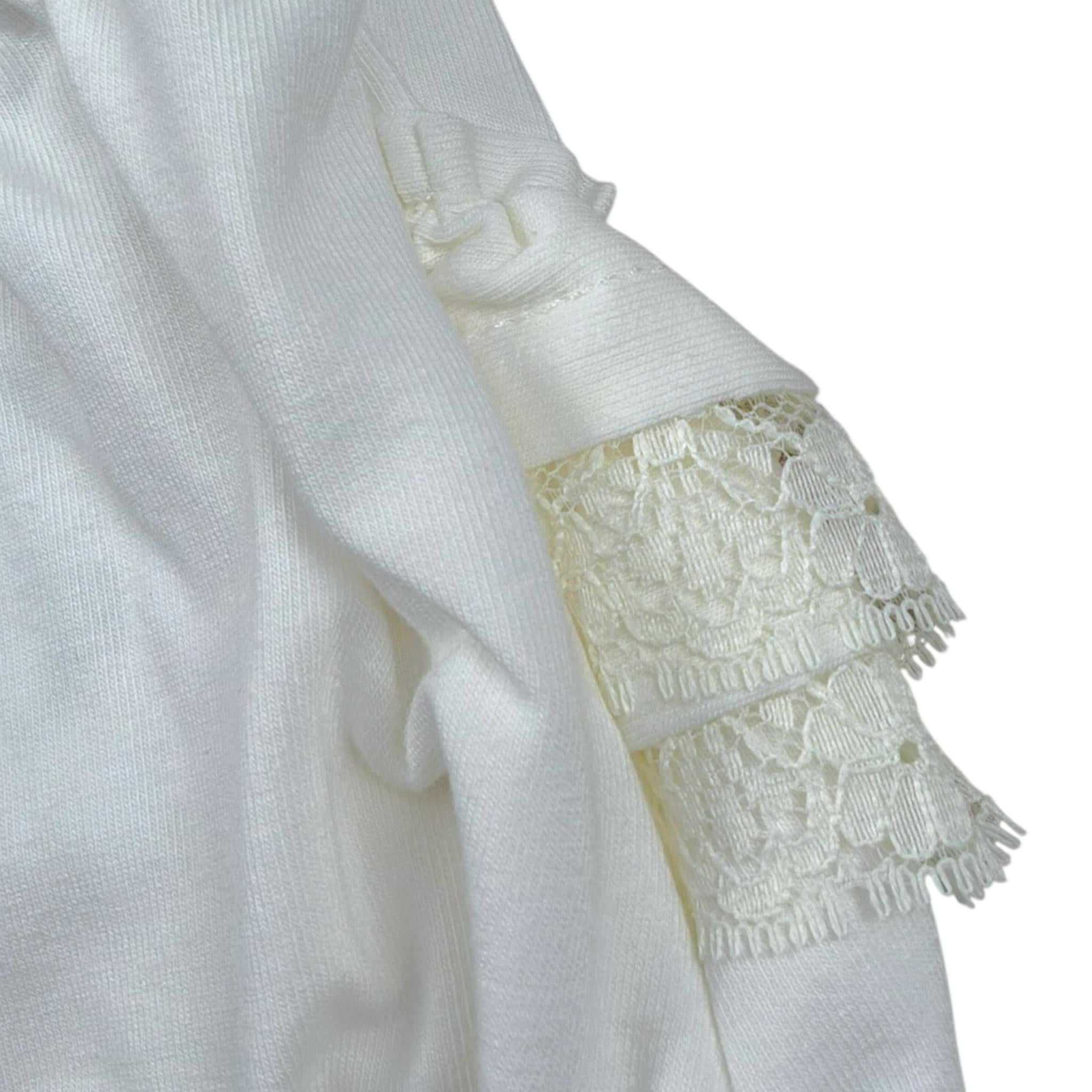 Calamaro Coulotte Tinta Unita con Ricami per Neonata 17261 BIANCO CALAMARO 