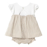 Mayoral Set 2 Pezzi Abito-Coulotte Bicolore per Neonata 1845 BIANCO/BEIGE MAYORAL 