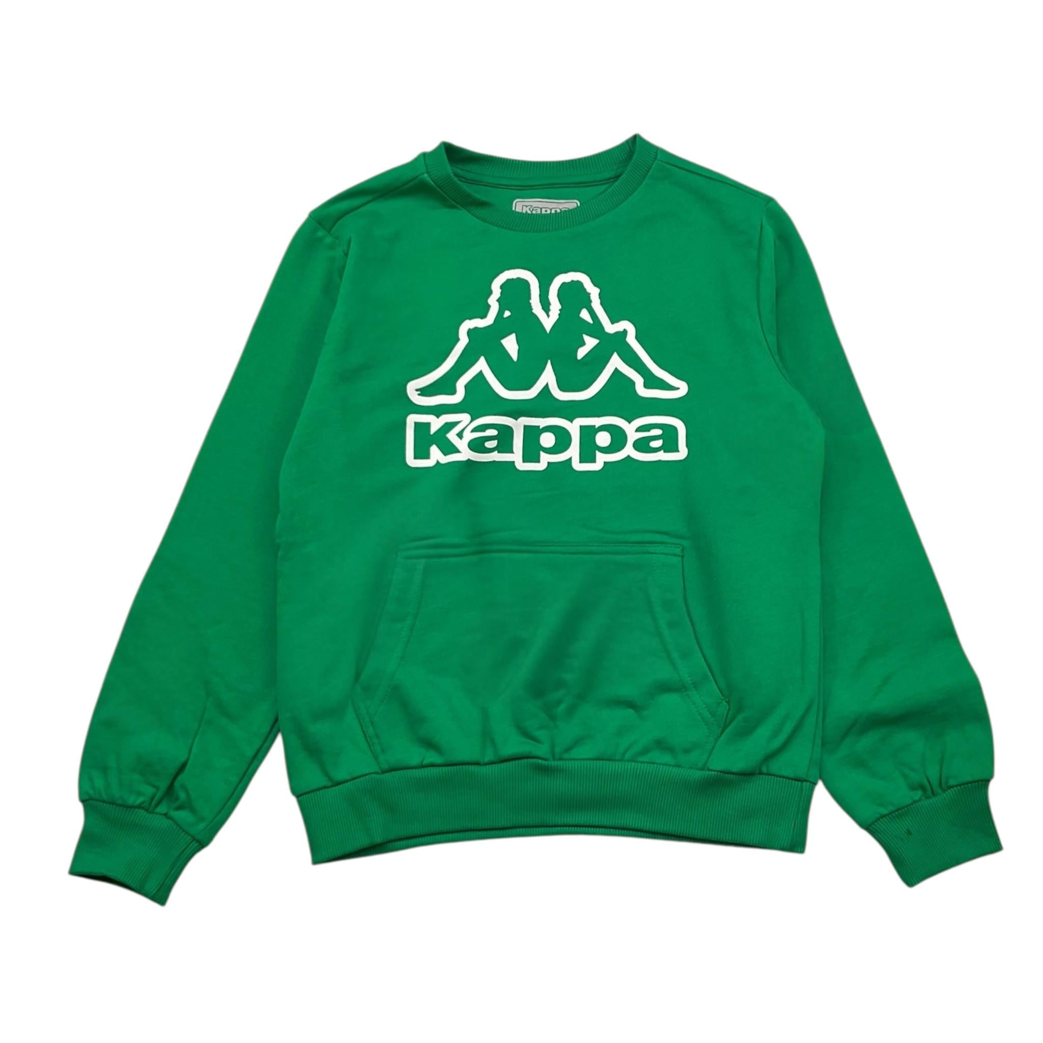 KAPPA felpa girocollo tinta unita con logo Verde per Bambino 8031F0062 VERDE KAPPA 