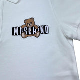 Moschino Polo Mezza Manica Tinta Unita con Stampa per Bambino HSM03Y BIANCO MOSCHINO 