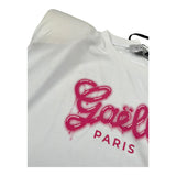 Gaelle T-Shirt Girocollo Tinta Unita con Logo per Bambina 2746MY00004 BIANCO/FUXIA GAELLE 
