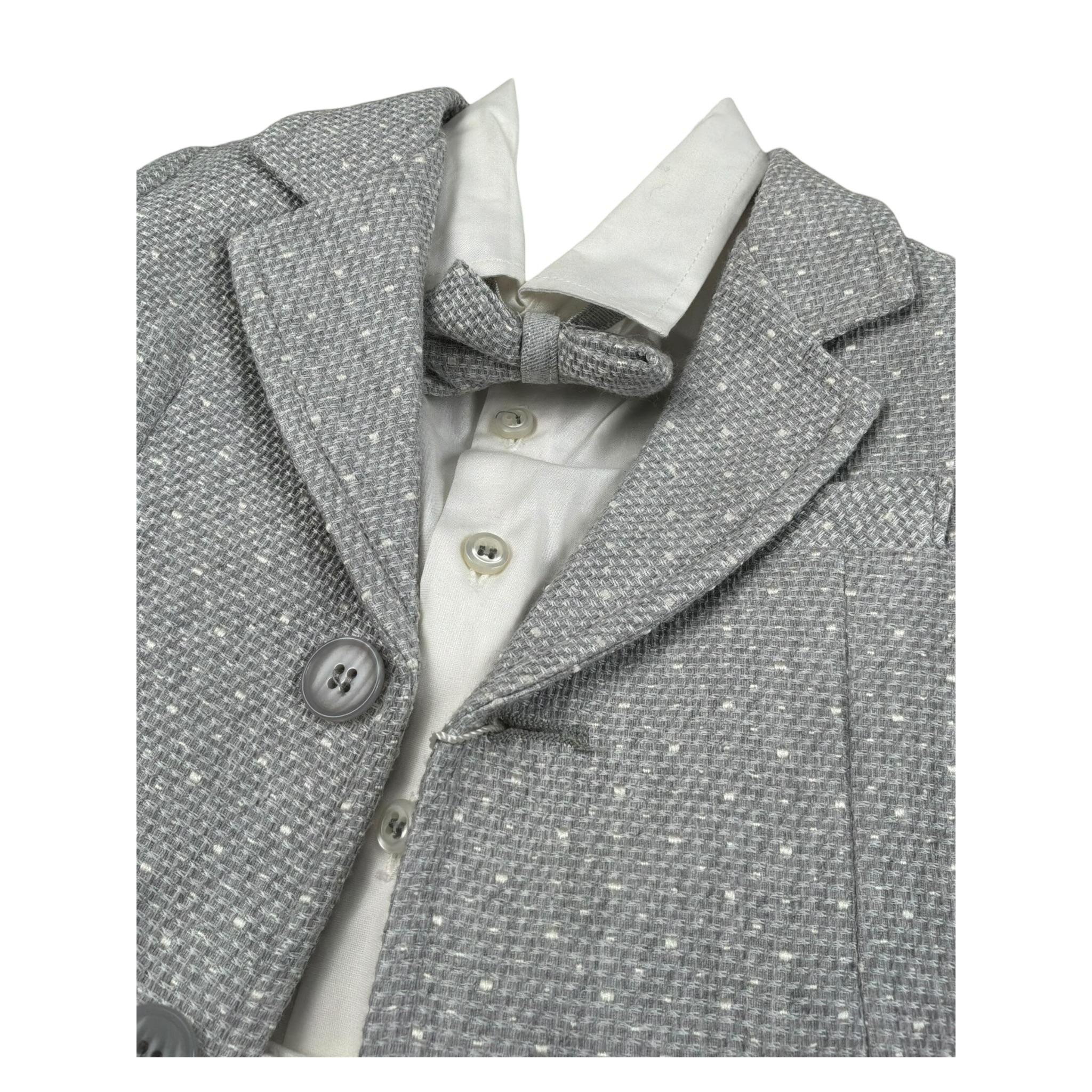 Gastone Completo 4 Pezzi Giacca-Camicia-Pantalone-Papillon per Neonato G1472A GRIGIO GASTONE 