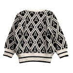 DANIELE ALESSANDRINI maglia girocollo tinta unita con fantasia rombi Bianco per Neonato 1291W00047 BIANCO DANIELE ALESSANDRINI 