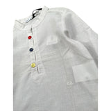 Daniele Alessandrini Camicia tinta unita con Colletto Coreano Bianco per Neonato 1295C0736 BIANCO DANIELE ALESSANDRINI 