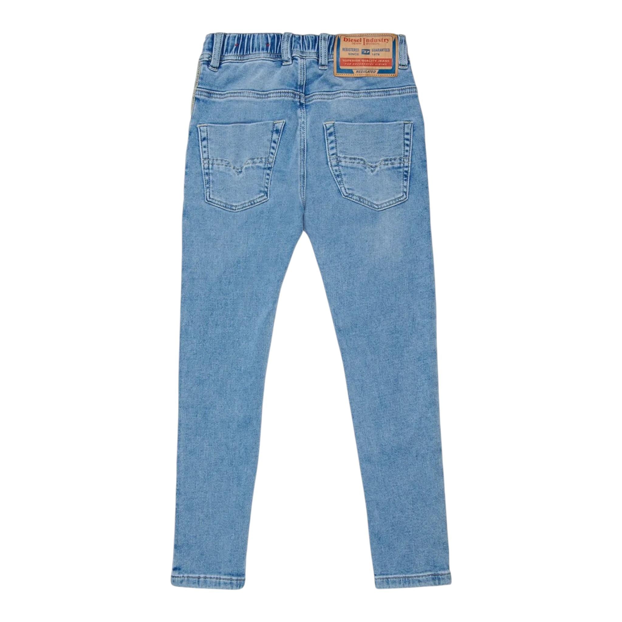 Diesel Jeans Tinta Unita con Elastico In Vita per Bambino 00J3AJ AZZURRO DIESEL 