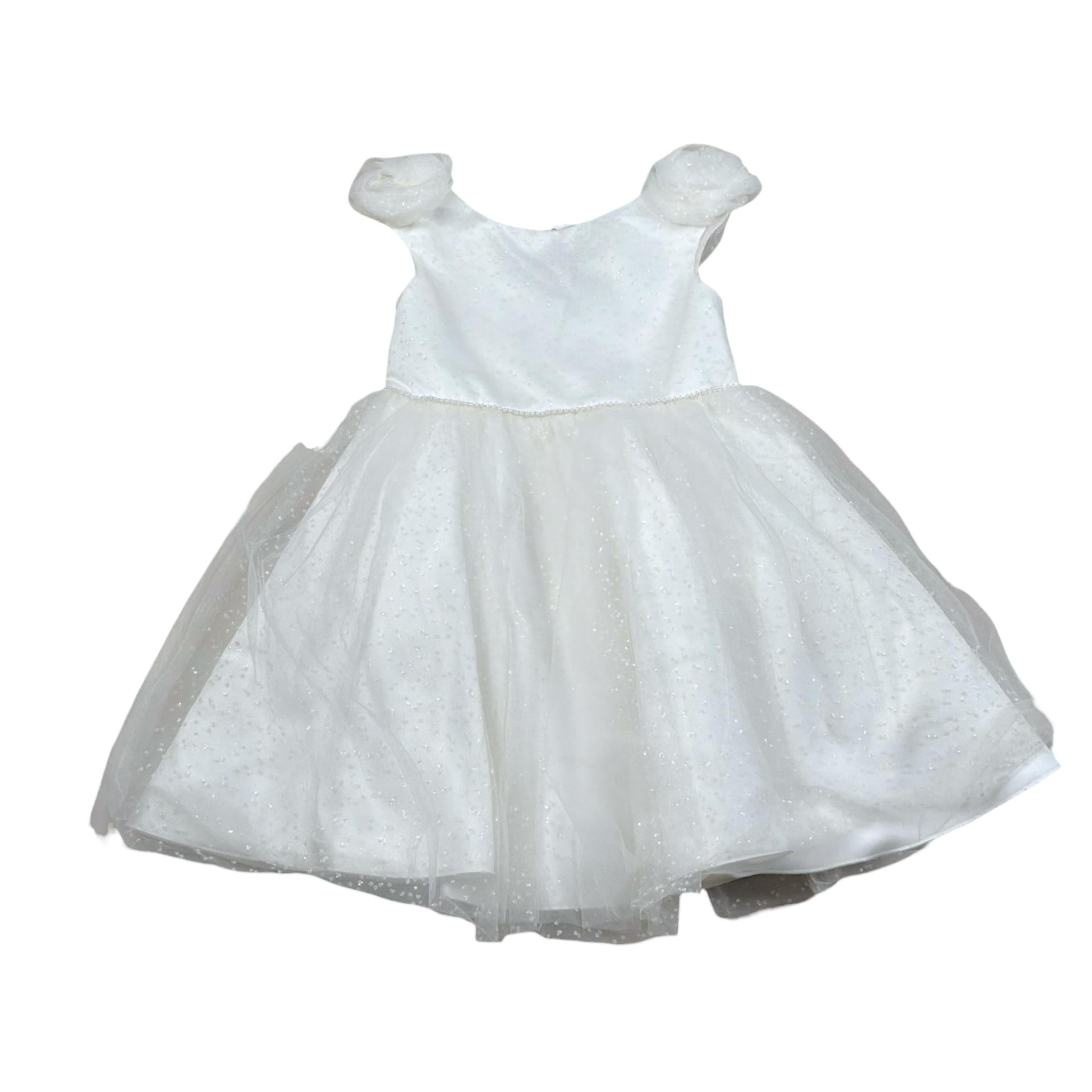 Abel & Lula Abito Cerimonia Tinta Unita con Applicazioni per Bambina 5006 BIANCO ABEL & LULA 