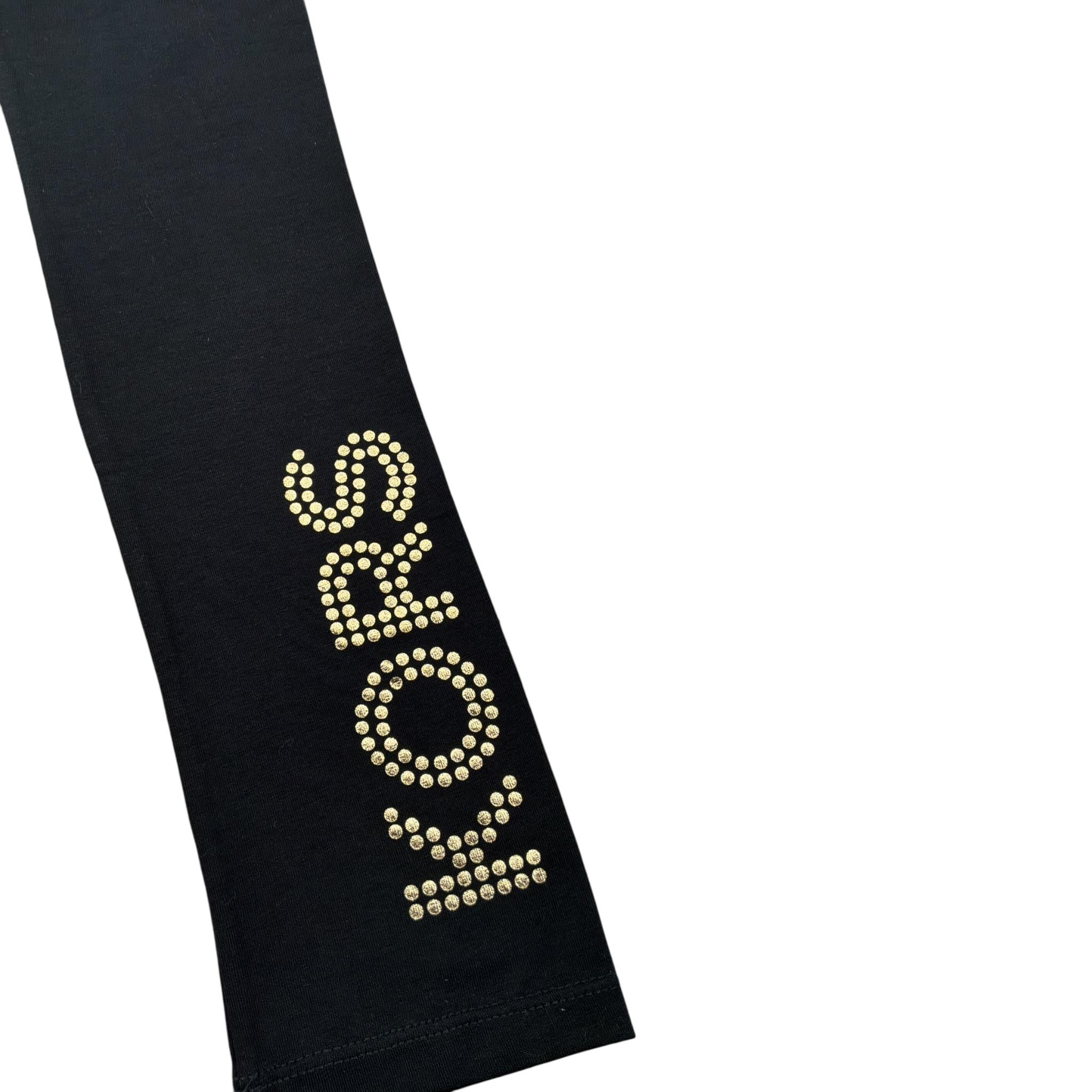 Michael Kors Leggins tinta unita con Logo Nero per Bambina R14161 NERO MICHAEL KORS 