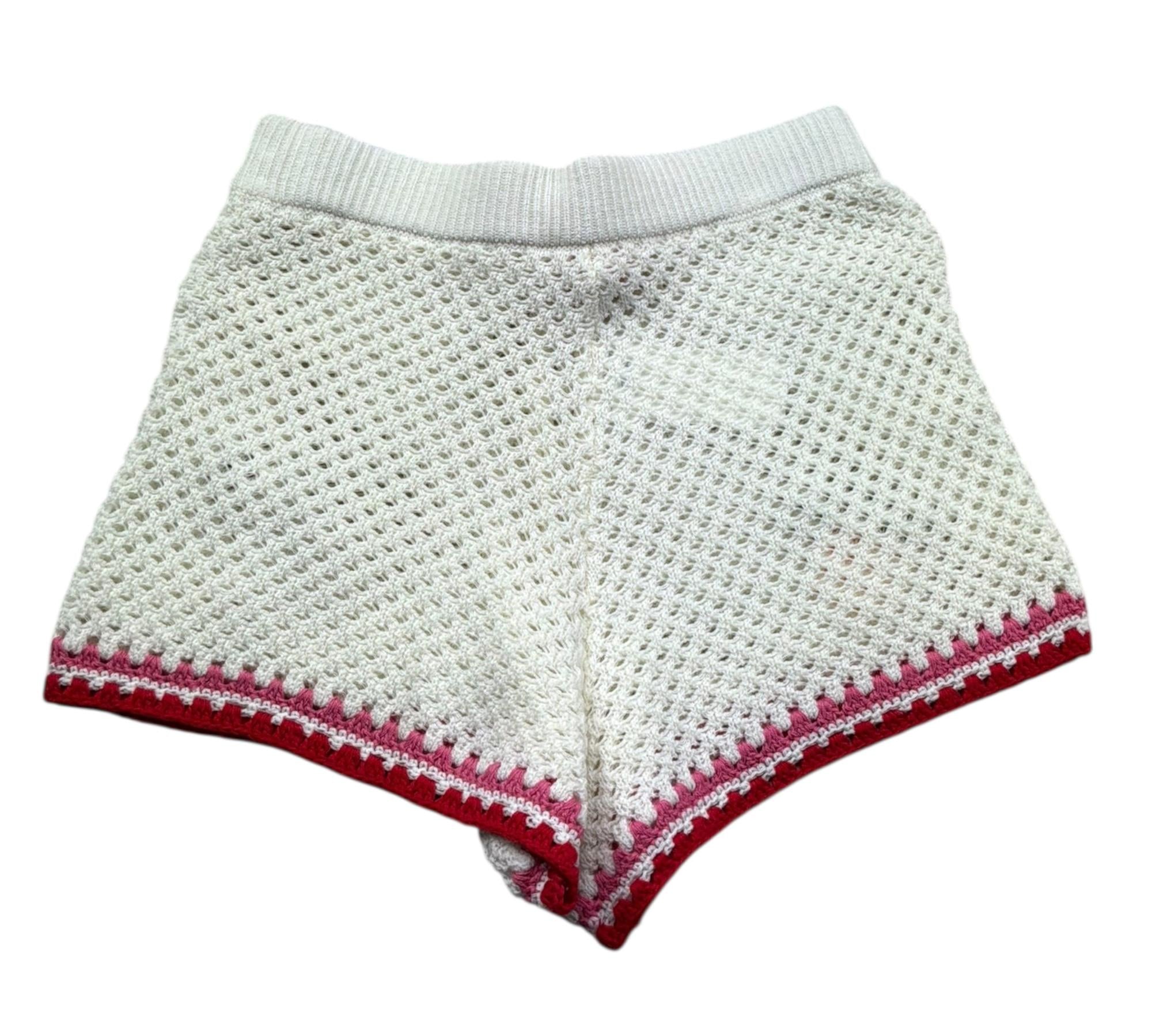 Saint Barth Short Tinta Unita con Trafori E Ricami per Bambina YVETTES PANNA SAINT BARTH 