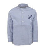 Dondup Camicia Tinta Unita con Fantasia A Righe per Bambino DMCA035X BIANCO/BLU DONDUP 