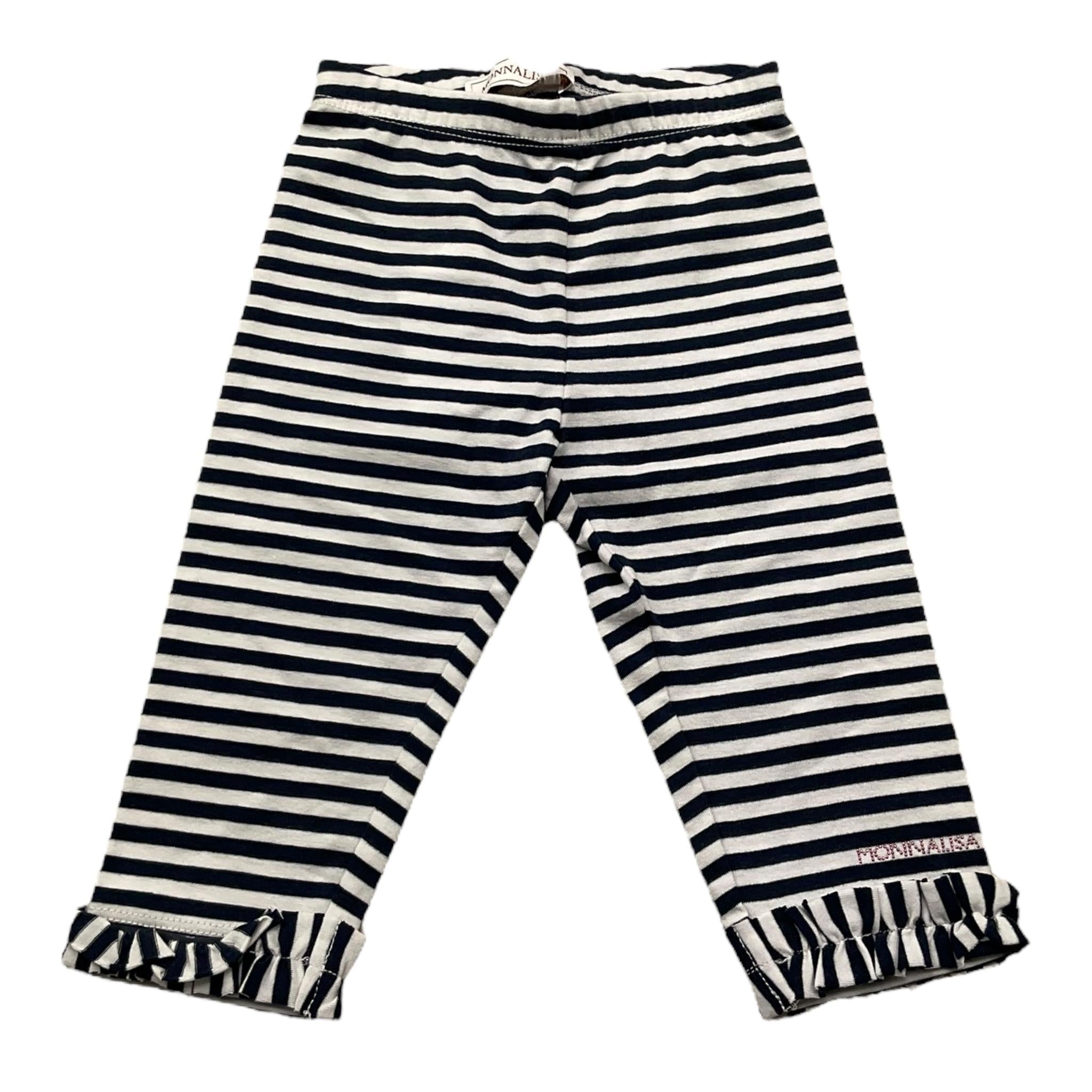Monnalisa Leggins Fantasia A Righe per Neonata 31A414 BIANCO/BLU MONNALISA 