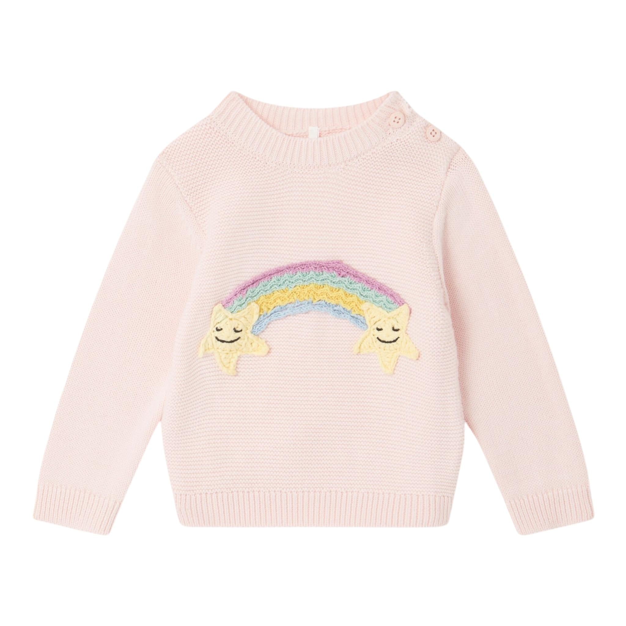 STELLA McCARTNEY maglia girocollo tinta unita con ricami Rosa per Neonata TV9060 ROSA STELLA McCARTNEY 