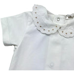 Le Bebe Body Mezza Manica Tinta Unita con Colletto per Neonata LBG6309 BIANCO LE BEBE 