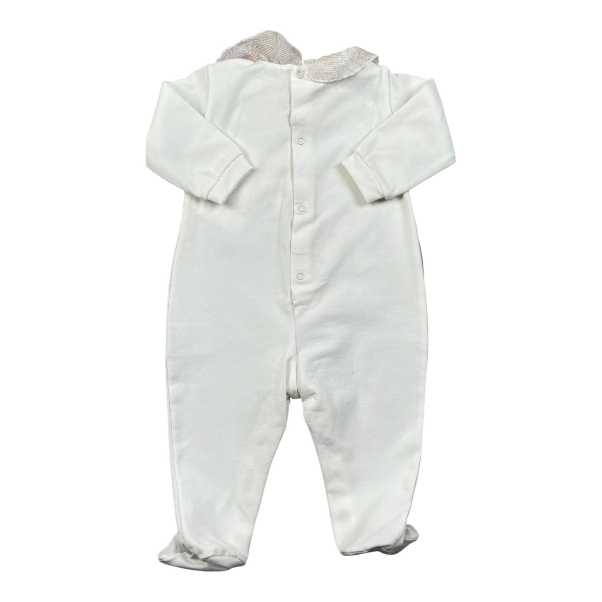 Lalalu' Tutina tinta unita con Stampa Bianco per Neonata TJL0016P BIANCO LALALU' 