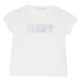 Liu Jo T-Shirt Tinta Unita con Brillantini per Neonata KA5095NXX BIANCO LIU JO 
