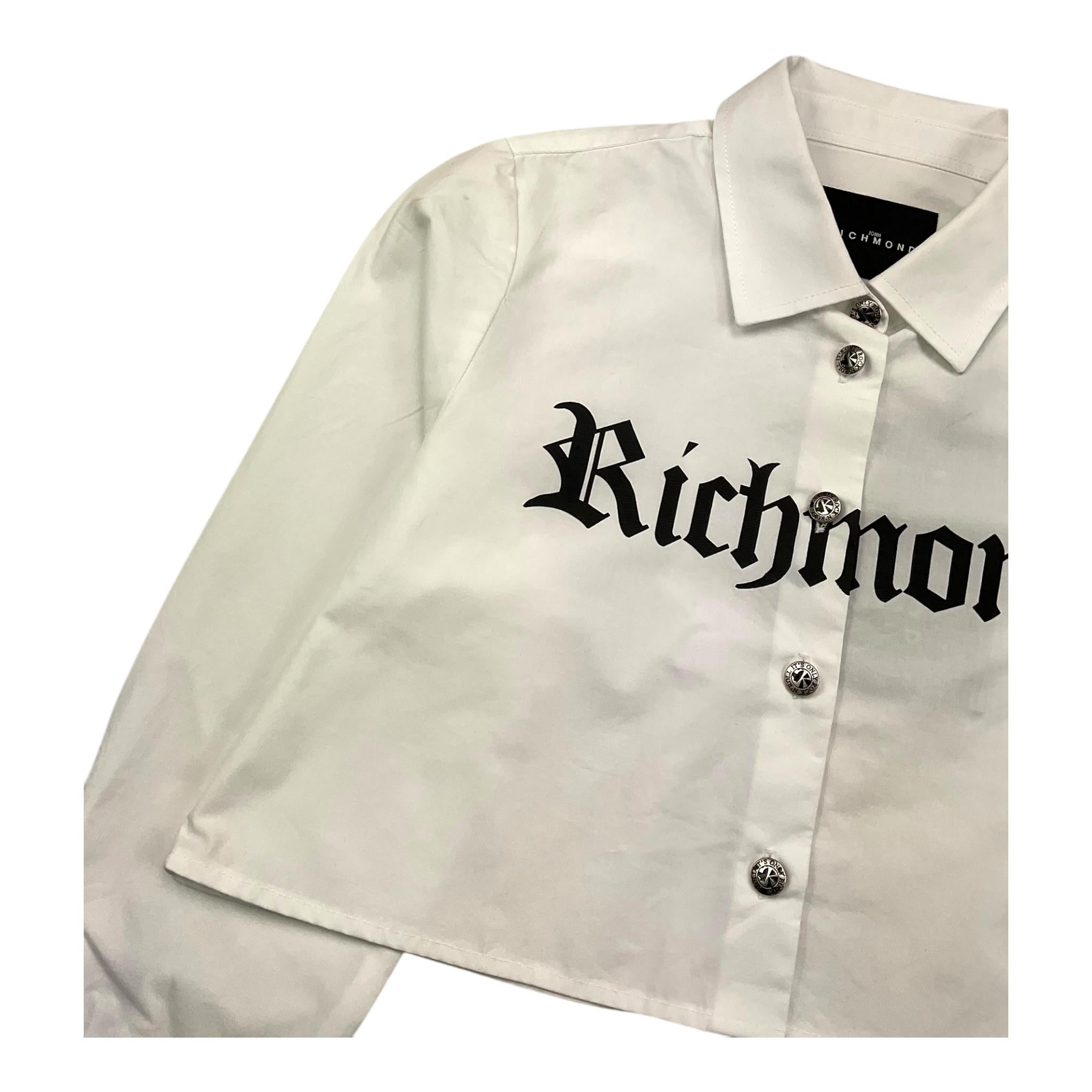 JOHN RICHMOND camicia manica lunga modello crop con stampa logo Bianco per Bambina RGA25116CA BIANCO JOHN RICHMOND 