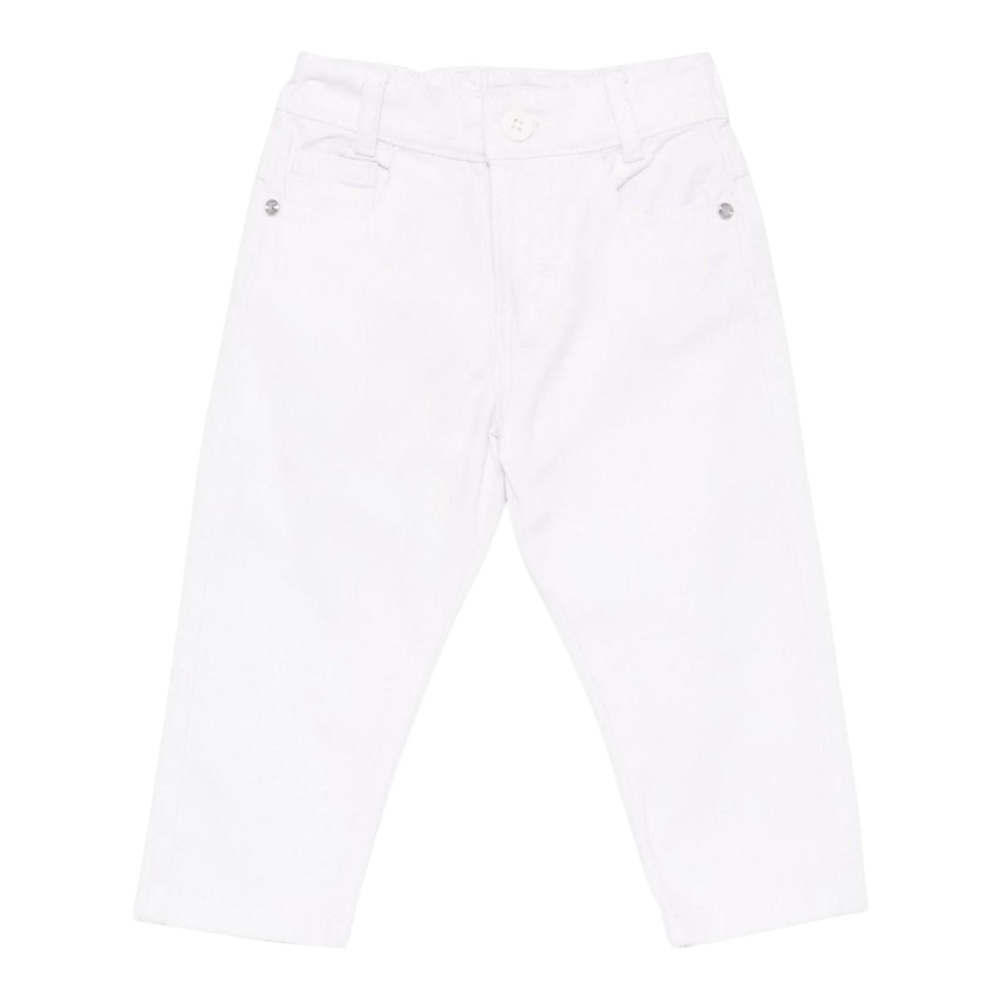 Trussardi Pantalone Tinta Unita con Elastico In Vita per Neonato TIP25060PAXX BIANCO TRUSSARDI 