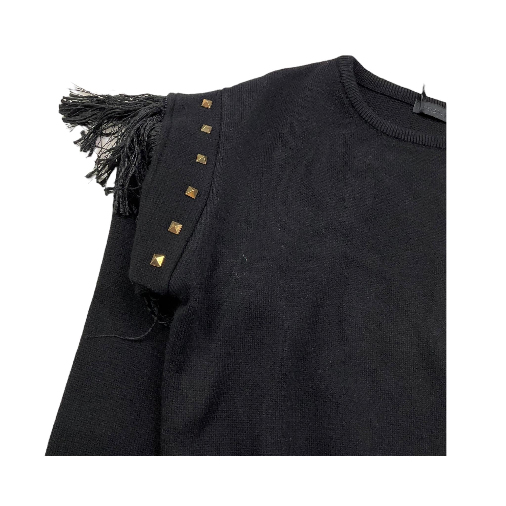 FUN & FUN maglia girocollo tinta unita con frange Nero per Bambina FNJSW15854X NERO FUN & FUN 