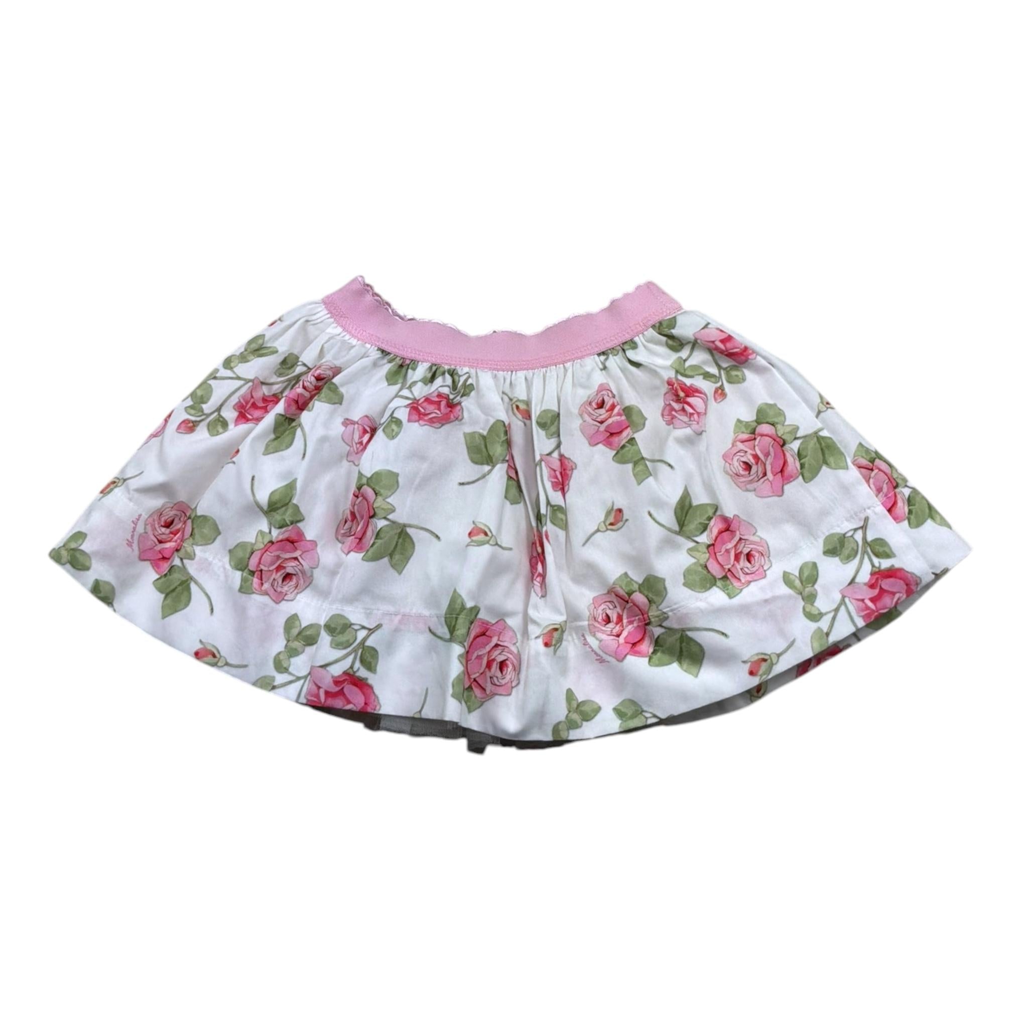 Monnalisa Gonna Tinta Unita Fantasia Rose per Neonata 319703 BIANCO MONNALISA 