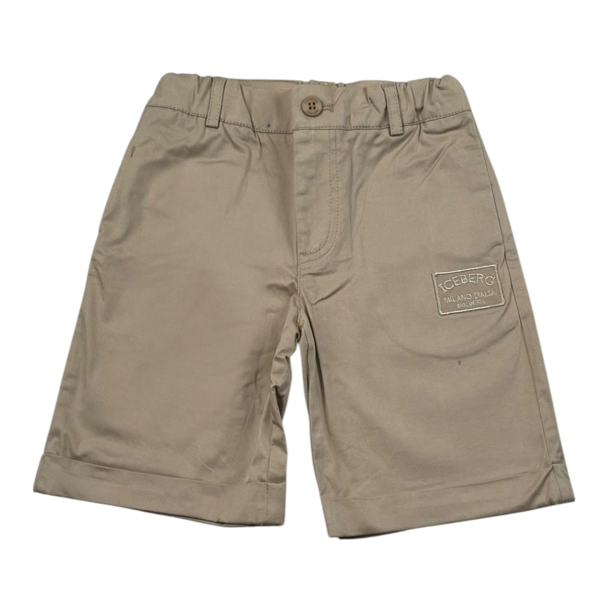 Iceberg Bermuda Tinta Unita con Girovita Regolabile per Bambino BMICE5112BX BEIGE ICEBERG 