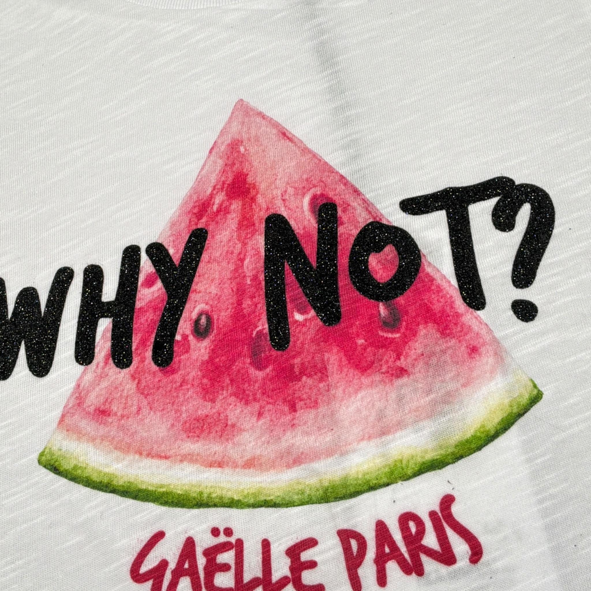 Gaelle T-Shirt tinta unita con Stampa Bianco per Bambina 2746M00481 BIANCO GAELLE 