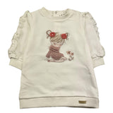 LALALU' abito girocollo tinta unita con stampa Bianco per Neonata VFL6N BIANCO LALALU' 