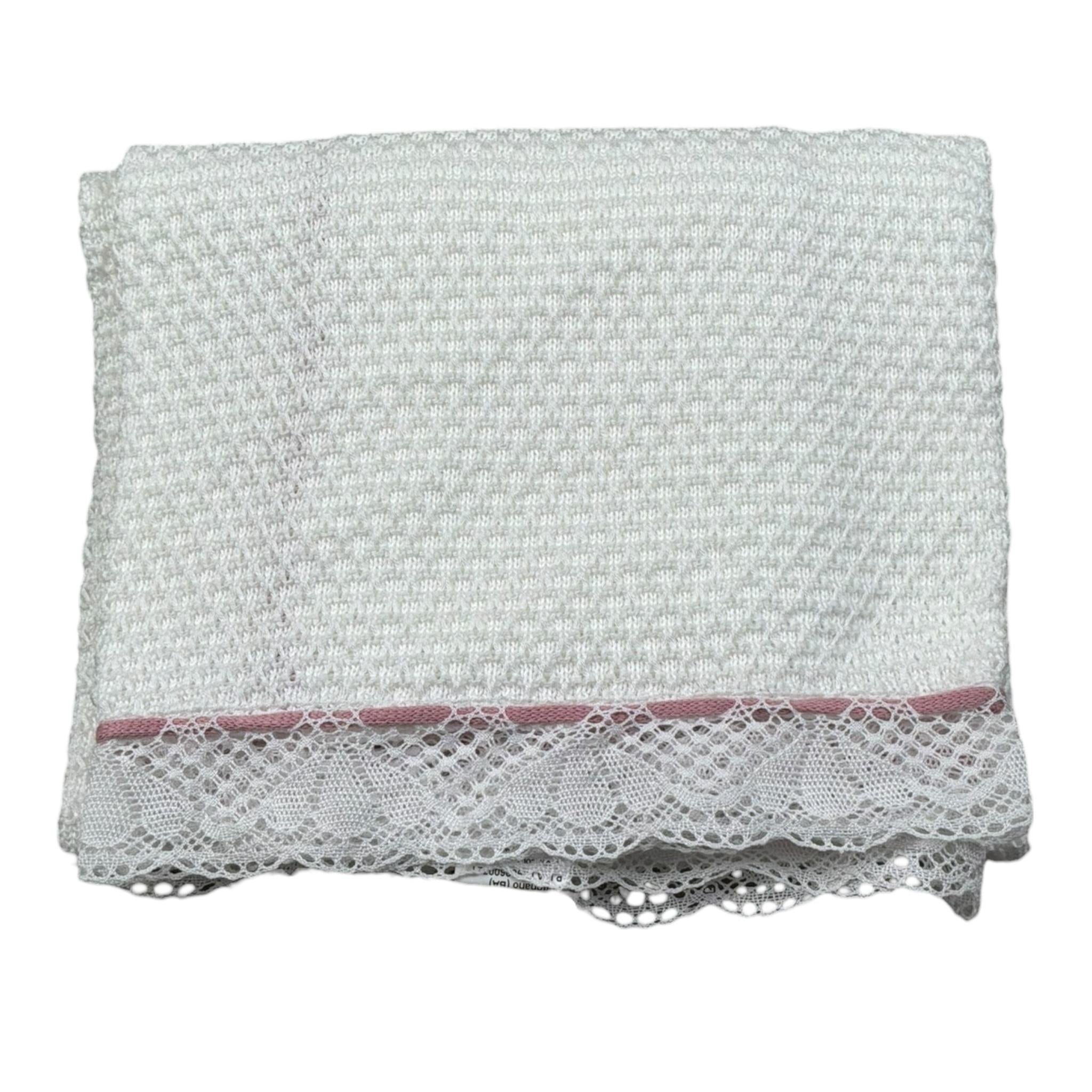 Marlu' Coperta Tinta Unita con Ricami per Neonata EB2480BIS BIANCO MARLU' 