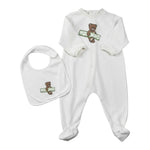 Moschino Tutina Tinta Unita con Logo per Neonato MOY06Y BIANCO MOSCHINO 