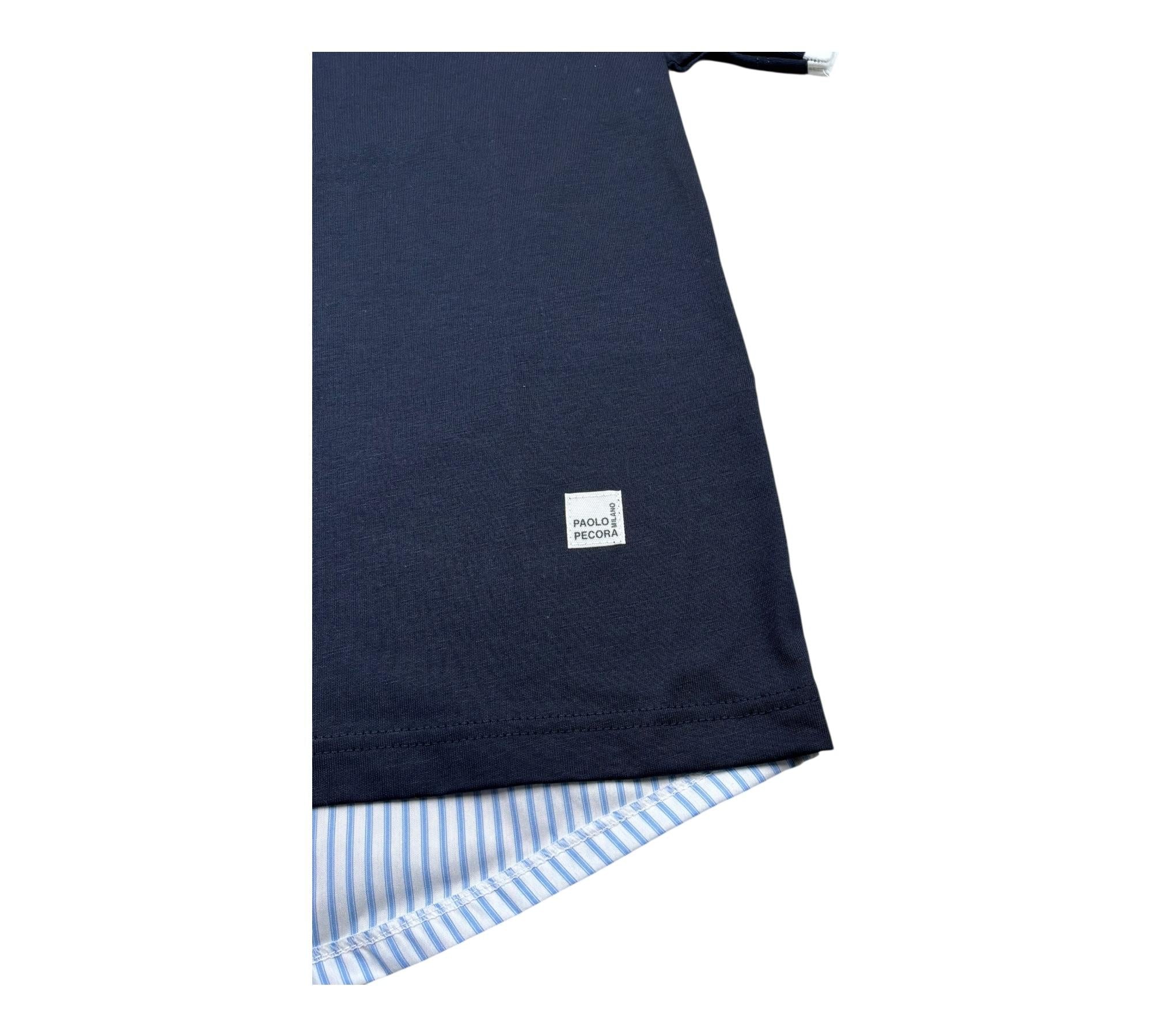 Paolo Pecora T-Shirt Girocollo Tinta Unita per Bambino PP4353 BLU PAOLO PECORA 