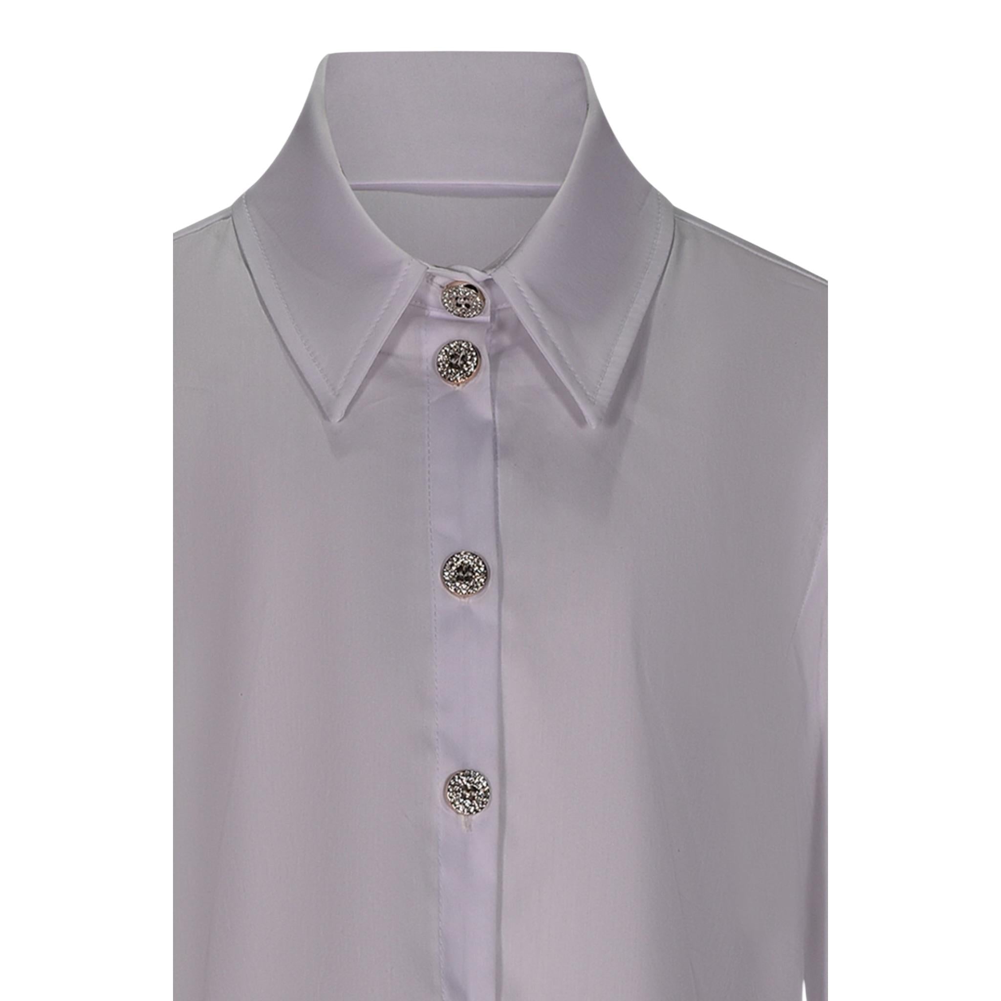 Fun & Fun Camicia Manica Lunga Tinta Unita per Bambina FCJSH01107 BIANCO FUN & FUN 