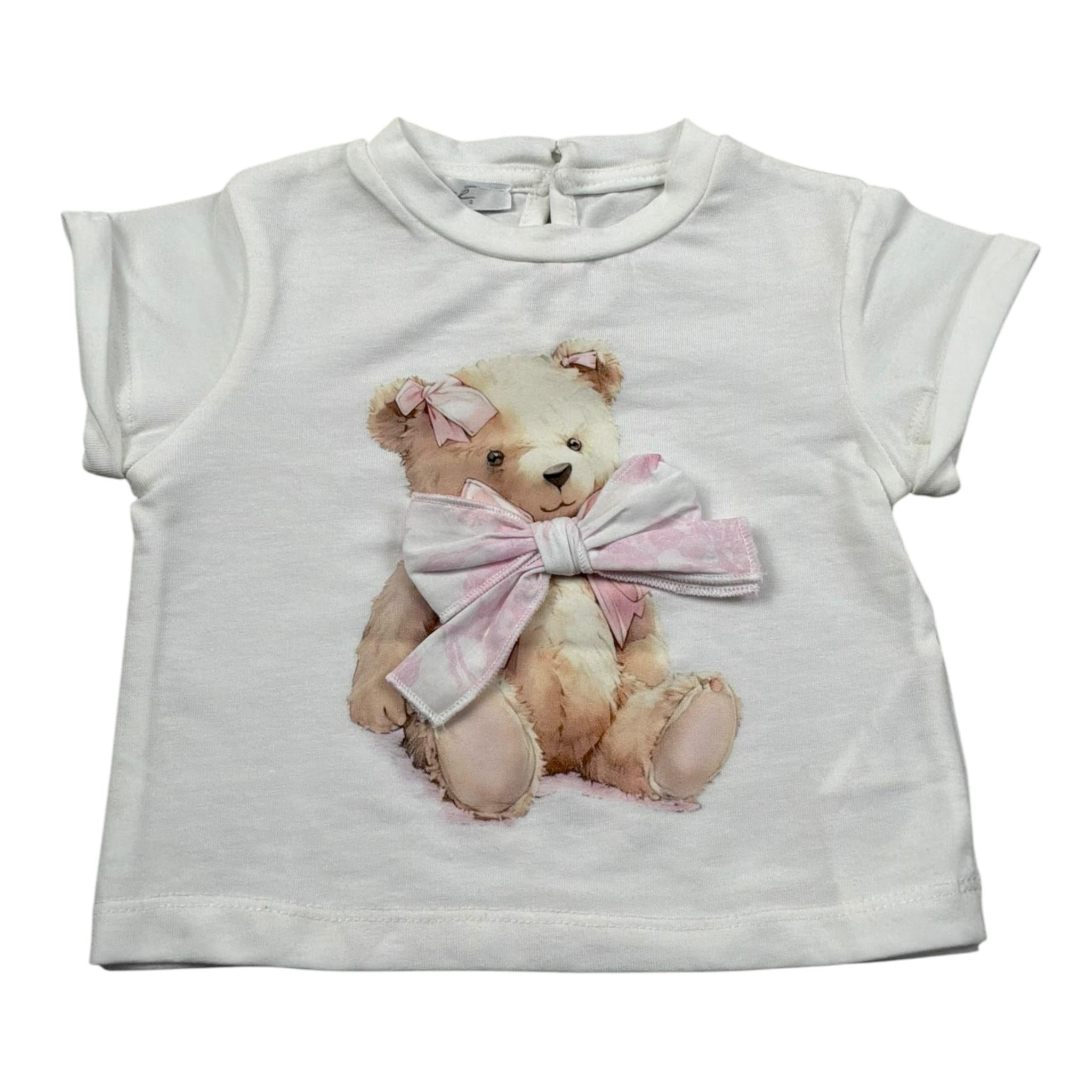 M+E' T-Shirt Girocollo tinta unita con Stampa Panna per Neonata UE1857 PANNA M+E' 