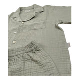 Teddy E Minou Completo 2 Pezzi Camicia-Bermuda Tinta Unita per Bambino E25CP075C6041J VERDE TEDDY E MINOU 