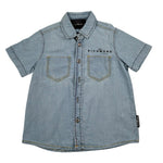 John Richmond Camicia Mezza Manica In Denim Tinta Unita per Neonato RBP25158CEB AZZURRO JOHN RICHMOND 