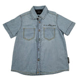 John Richmond Camicia Mezza Manica In Denim Tinta Unita per Neonato RBP25158CEB AZZURRO JOHN RICHMOND 